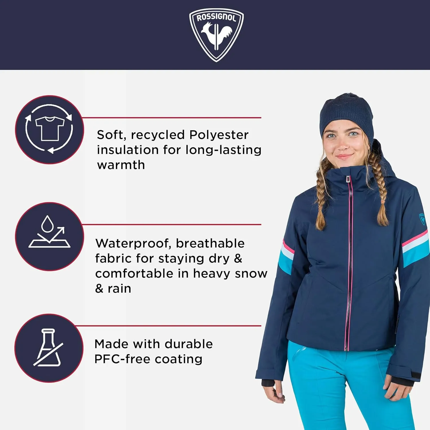 Rossignol Strawpile Jacket - Insulated Ski Jacket - Waterproof Snowboard Jacket for Women
