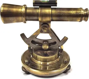 Royal Antique Brass Antique Alidate with Working Telescope,Surface Level & Magnetic Compass.