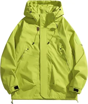 RTRDE Men's Camping Jackets Waterproof Windbreaker Rain Jacket Lightweight Proof Raincoat with Hood for Outdoor, M-3XL
