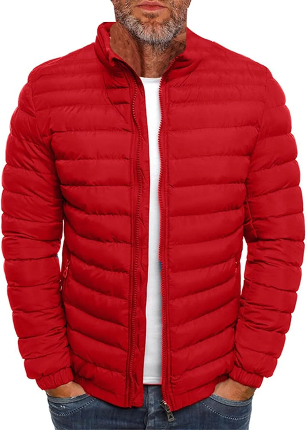 RTRDE Men's Light Puffer Jacket Winter Lightweight Jacket Warm Insulated Windproof Quilted Coat Down, M-2XL