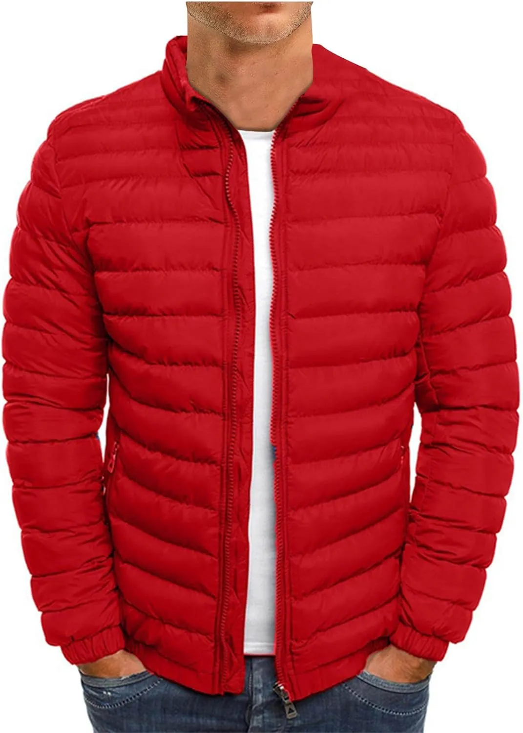 RTRDE Men's Light Puffer Jacket Winter Lightweight Jacket Warm Insulated Windproof Quilted Coat Down, M-2XL
