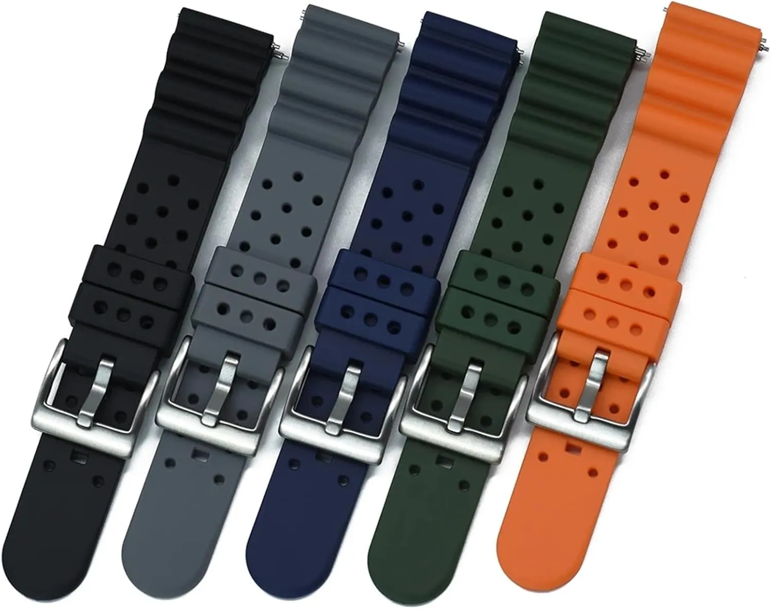 Rubber Watch Band 20mm 22mm Bracelet For Traditional Diving Watch Waterproof Quick Release Silicone Watch Strap