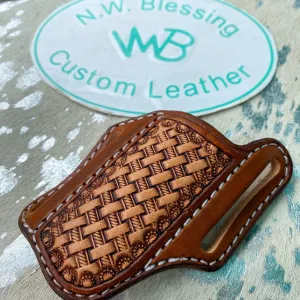 Saddle Tan Folding Knife Sheath
