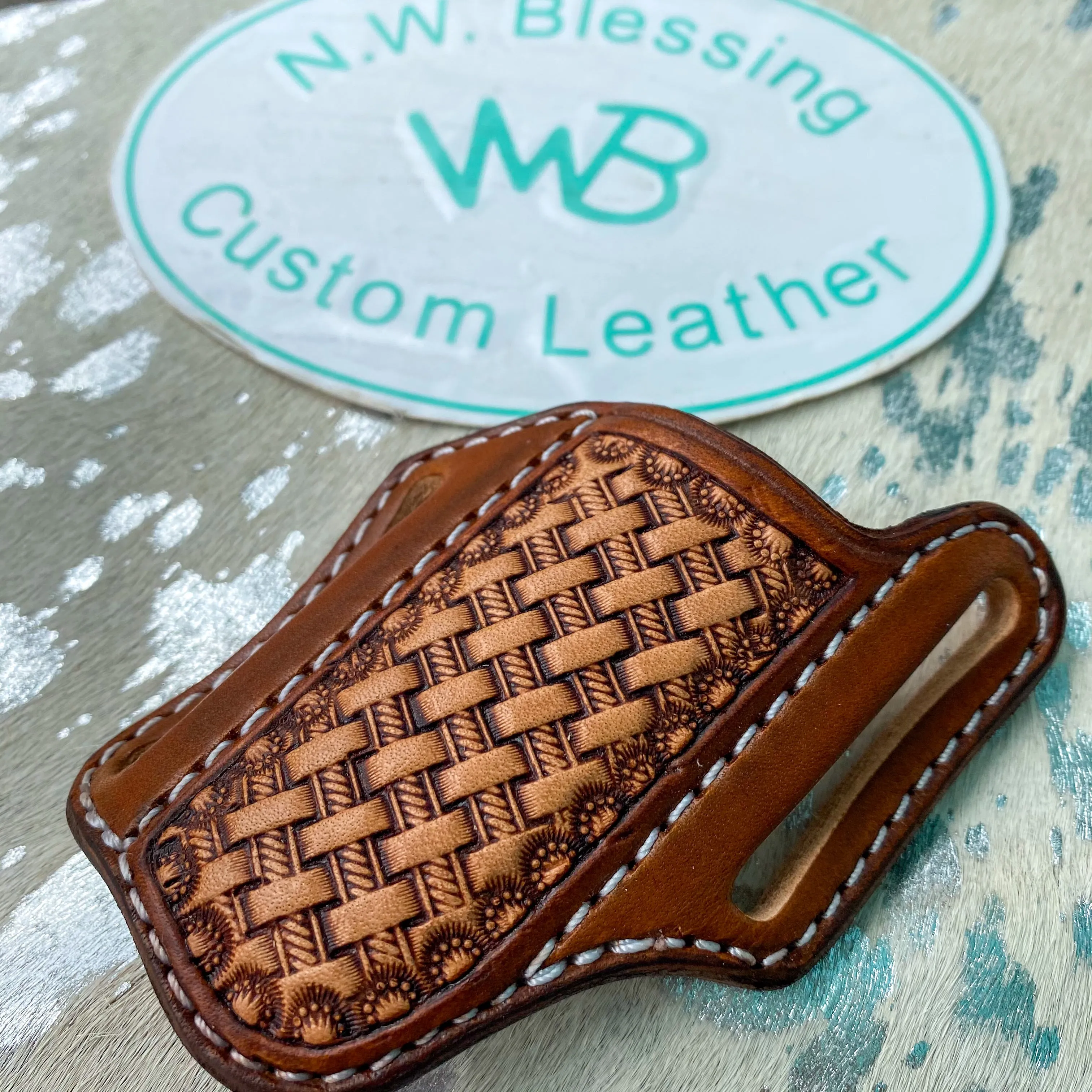 Saddle Tan Folding Knife Sheath