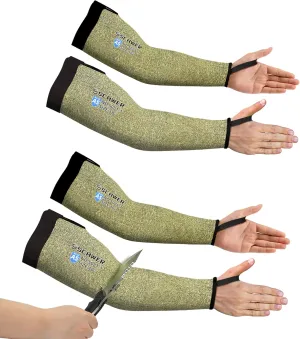 Schwer 2 Pairs CORE Arm Protection Sleeves S081, ANSI A5 Cut Resistant Sleeves with Thumbhole, Non-PFAS Flame Resistant Welding Sleeve for Work Kitchen, Farmer Sleeve for Gardening Arm Guards
