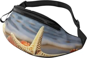Seashells on the sandy beach Fanny Pack for Man Women Waist Bag Adjustable Belt Casual Chest Bag Bum Bags for Travel Sports Running Hiking Waist Packs