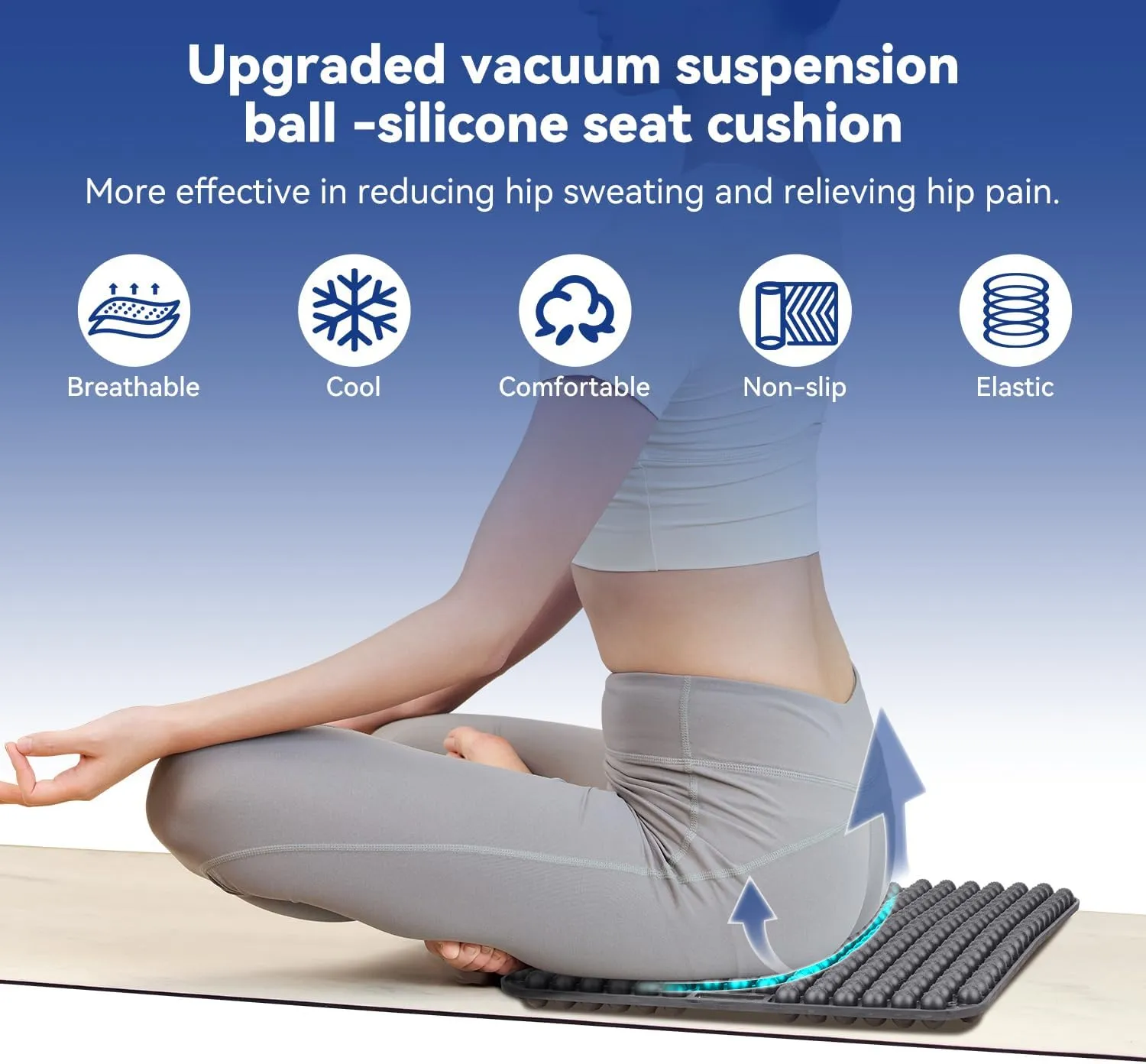 Seat Cushion for Long Sitting Hours on Office & Home Chair, with 3D Non-Slip for Office Chair Cushions, Car Seats, Airplane Seat, Wheelchair Cushion, Outdoors Seat, Long Trips