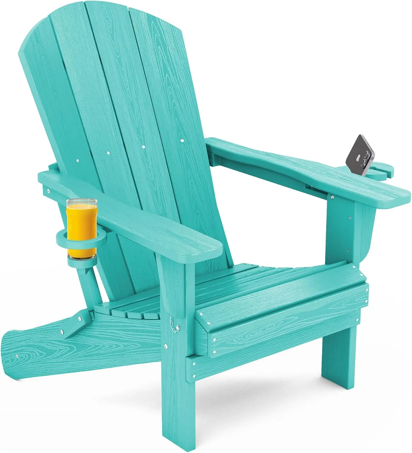 SERWALL Adirondack Chair with Cup Holders - Composite Adirondack Chairs HDPE Outdoor Chairs All Weather Use- Aruba