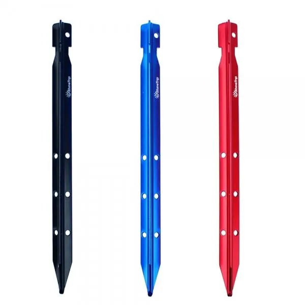 ShineTrip 25cm Triangular Aluminum Alloy Tent Peg Tent Stake Camping Beach Ground Accessories Equipment Red