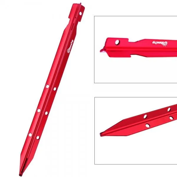 ShineTrip 25cm Triangular Aluminum Alloy Tent Peg Tent Stake Camping Beach Ground Accessories Equipment Red