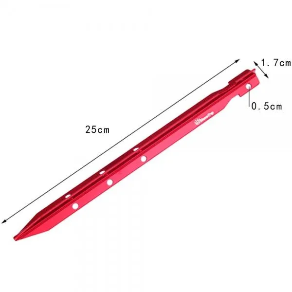 ShineTrip 25cm Triangular Aluminum Alloy Tent Peg Tent Stake Camping Beach Ground Accessories Equipment Red