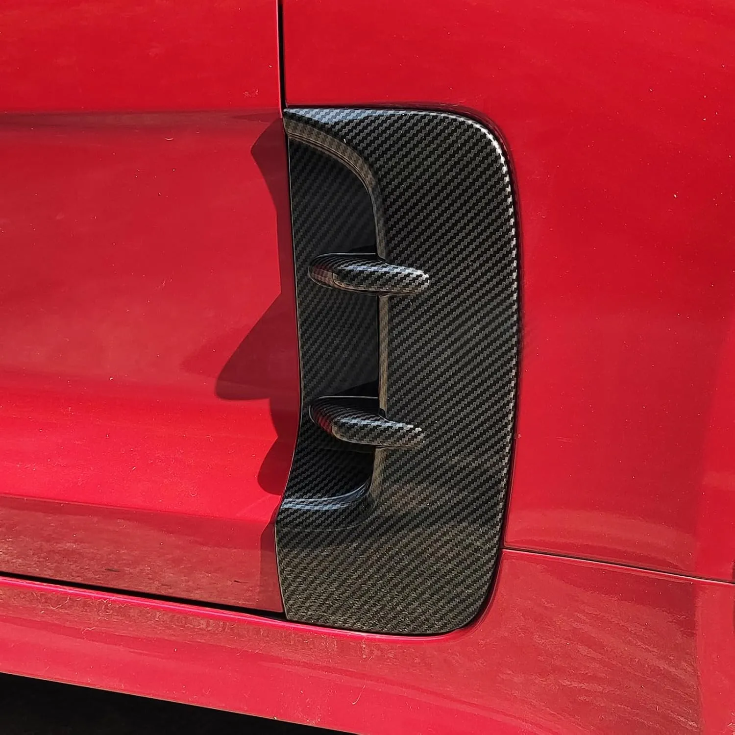 Side Fender Vent Cover Car Front Side Fender Air Vent Outlet Cover Compatible with Kia Stinger Accessories (Carbon Fiber Style Vent Cover)