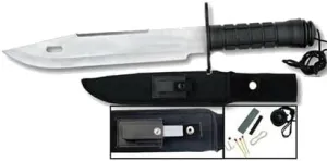 Silver Ultimate Survival Knife 15" w/ Compass