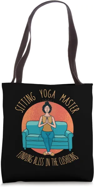 Sitting Yoga Master Couch Surfing Laziness Lazy Sofa Surfer Tote Bag