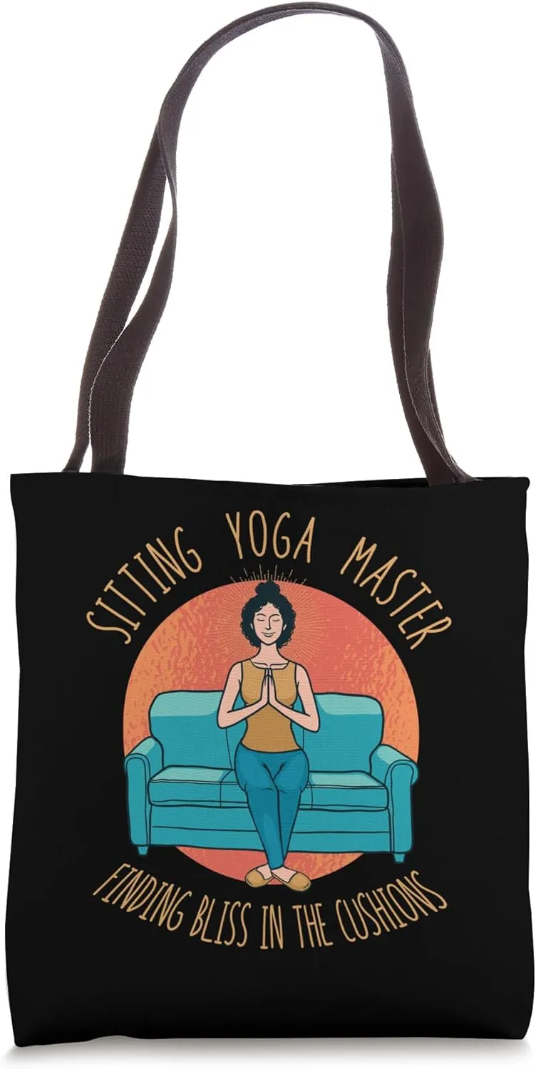Sitting Yoga Master Couch Surfing Laziness Lazy Sofa Surfer Tote Bag