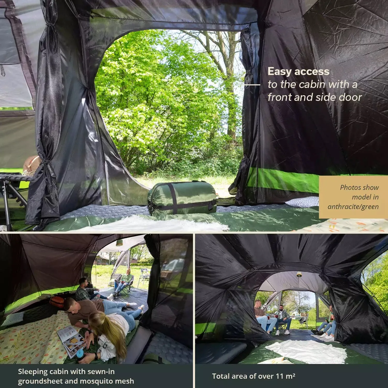 Skandika Kambo 6 Tent Tunnel 6 Person in Beige & Brown (SKA0032)