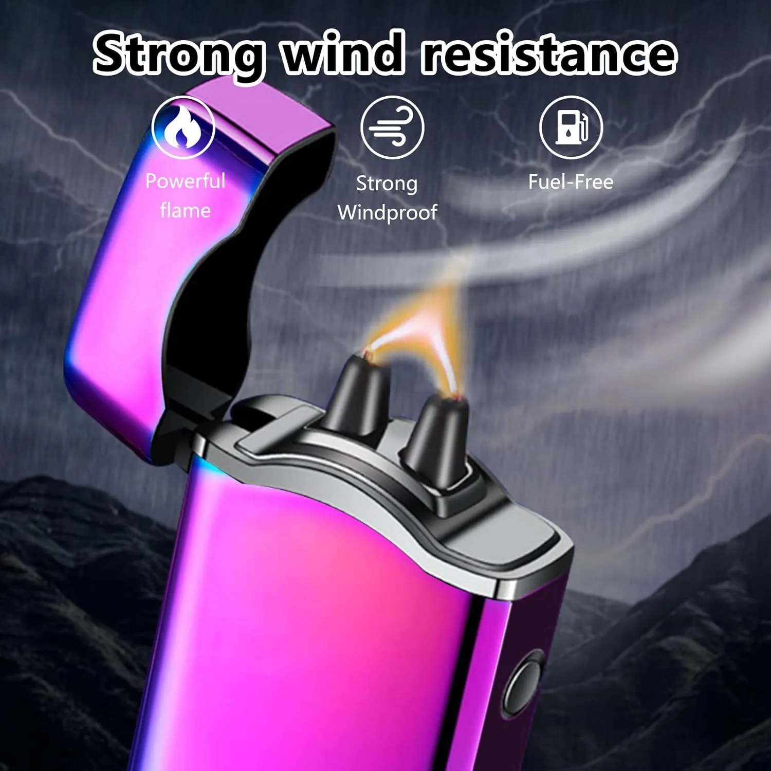 SKRFIRE Rechargeable Plasma Arc Lighter – Windproof Electric Lighter with Upgraded Dual Arc, Digital Battery Display & Touch Ignition for Outdoor, Candle & BBQ Use (Color Ice)