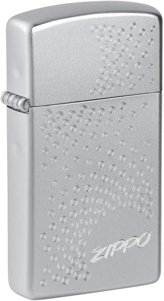 Slim® Zippo Dot Design Satin Chrome Pocket Lighter
