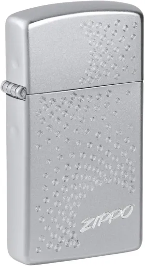 Slim® Zippo Dot Design Satin Chrome Pocket Lighter