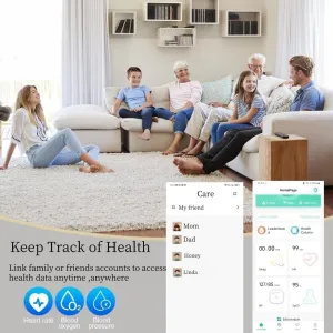 Smart Health Ring for Women Men Fitness Tracker with Heart Rate, Blood Oxygen, Blood Pressure, Sleep Monitoring, Step Counting, IP68 Waterproof for iPhone and Android, No Fee (Gold, 8)
