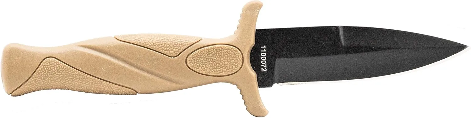 Smith & Wesson FDE 6.25in High Carbon S.S. Boot Knife with 2.75in Single Edge Blade and Rubberized Handle for Outdoor Survival, Camping and EDC