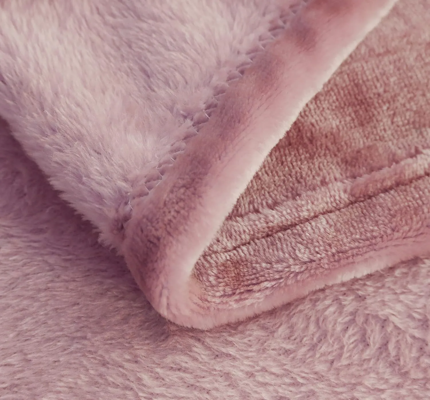 SOCHOW Flannel Fleece Blanket Queen Size, All Season Lightweight Super Soft Cozy Blanket for Bed or Couch, Dusty Pink, 90x90 inches