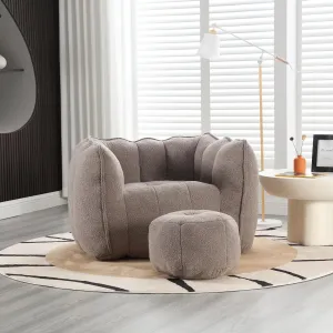 Soft Bean Bag Chair for Ultimate Comfort, High Resilient Foam, Relaxing and Gaming, Coffee