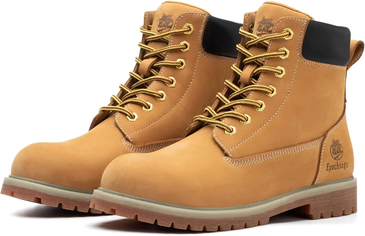 Soft Toe Classic Upgraded Work Boots for Men and Women,Waterproof Full Grain Leather Insulated Non Slip Comfortable 6 Inch Shoes Tan