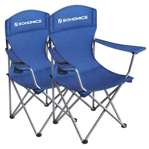 SONGMICS Set of 2 Folding Camping Chairs in Blue