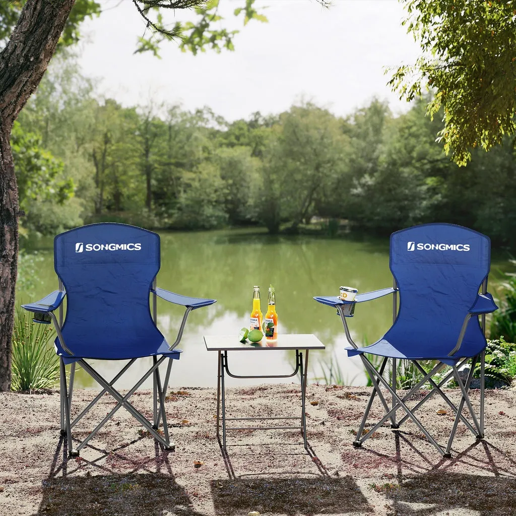 SONGMICS Set of 2 Folding Camping Chairs in Blue