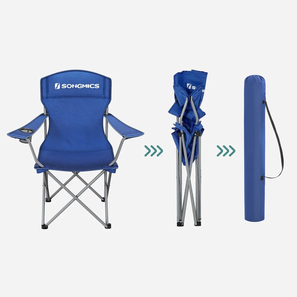 SONGMICS Set of 2 Folding Camping Chairs in Blue