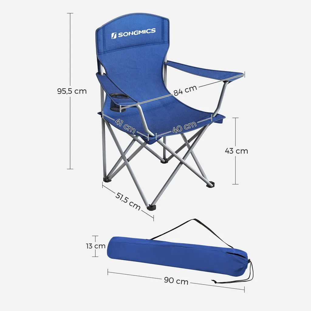 SONGMICS Set of 2 Folding Camping Chairs in Blue