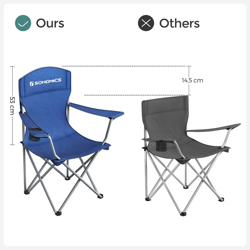SONGMICS Set of 2 Folding Camping Chairs in Blue
