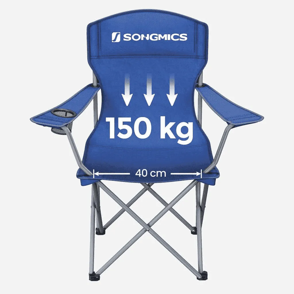 SONGMICS Set of 2 Folding Camping Chairs in Blue