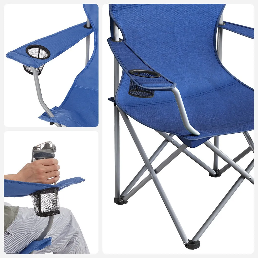 SONGMICS Set of 2 Folding Camping Chairs in Blue
