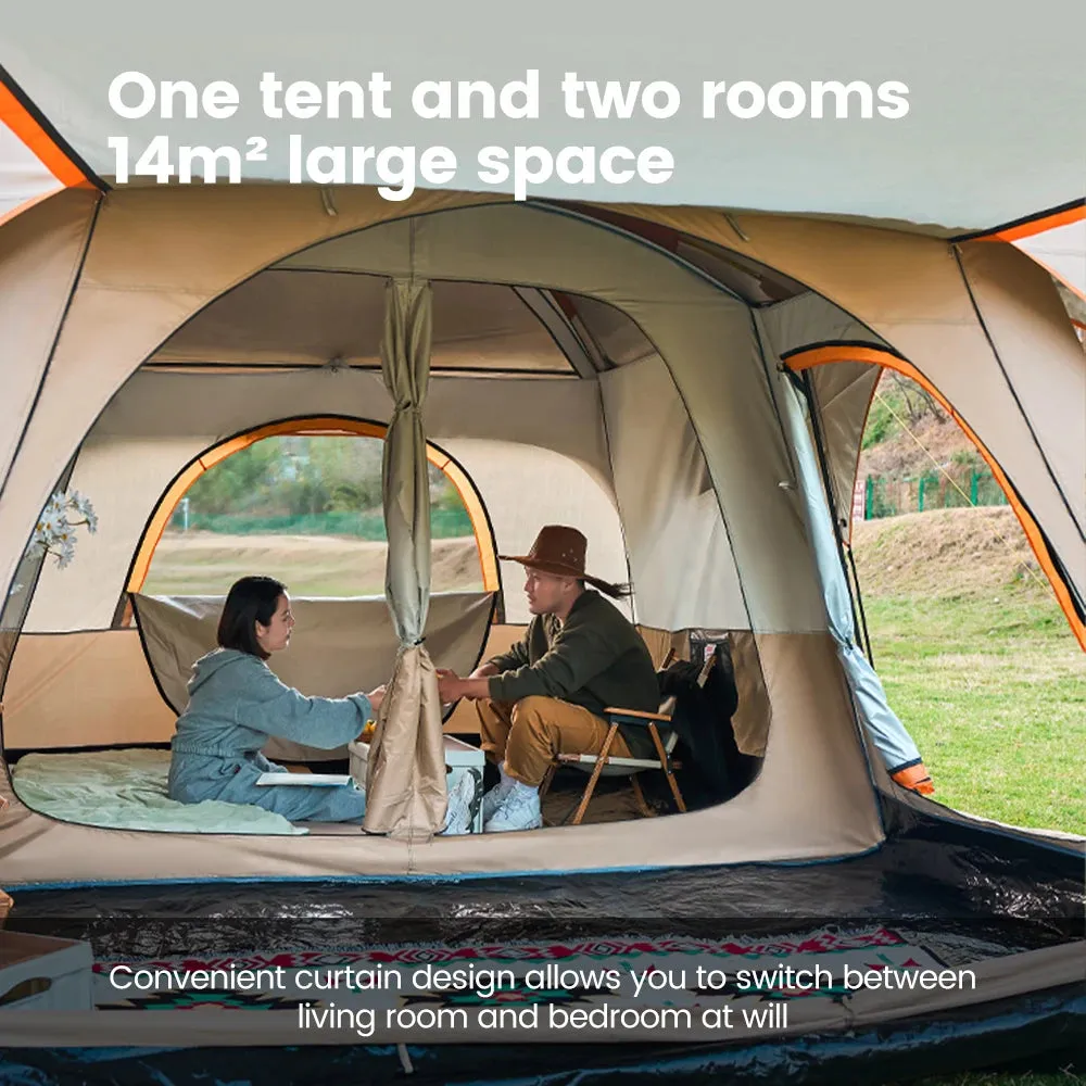 Sonuto Large Family Camping Tent Double Layer 2 Room 3-12 Person Capacity Rainproof Material
