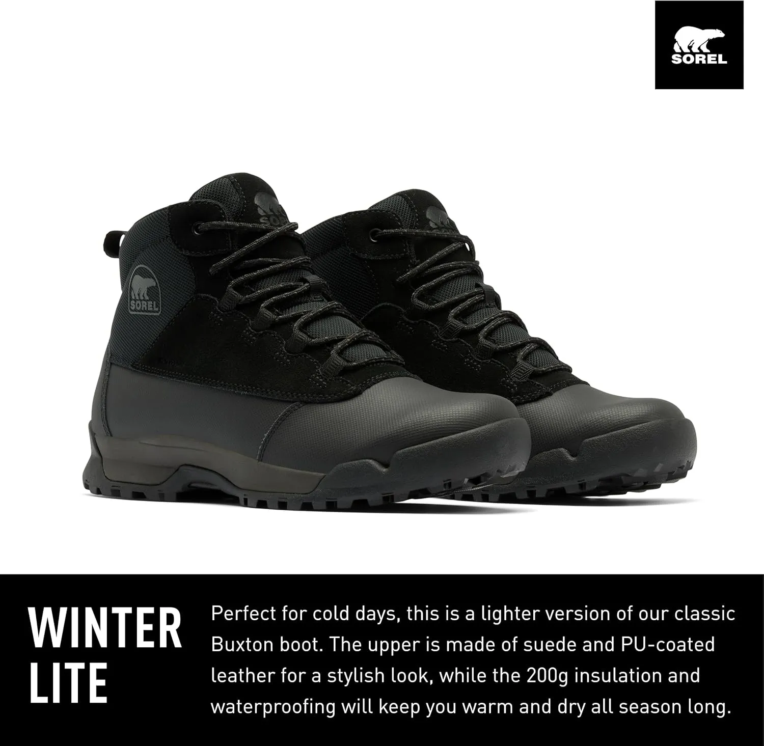 SOREL Men's Buxton Lite Lace Plus Waterproof Boot