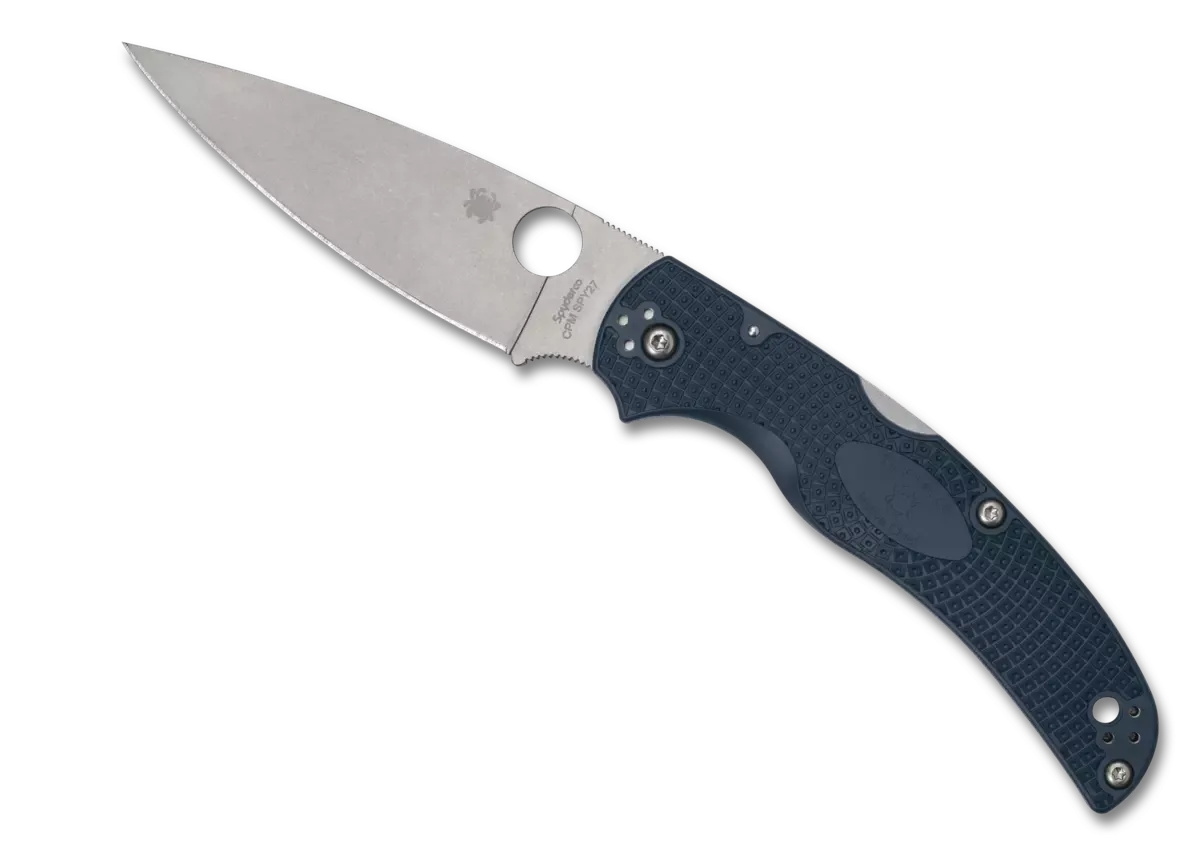 Spyderco Native Chief Blue Lightweight CPM SPY27 4.02" Plain Edge Pocket Folding Knife (C244PCBL)
