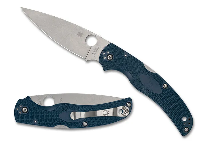 Spyderco Native Chief Blue Lightweight CPM SPY27 4.02" Plain Edge Pocket Folding Knife (C244PCBL)
