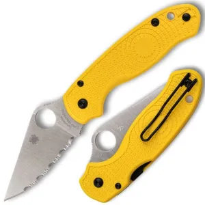 Spyderco Para 3 Lightweight Salt CPM MagnaCut 2.93" SpyderEdge Yellow Folding Pocket Knife (C223SYL)