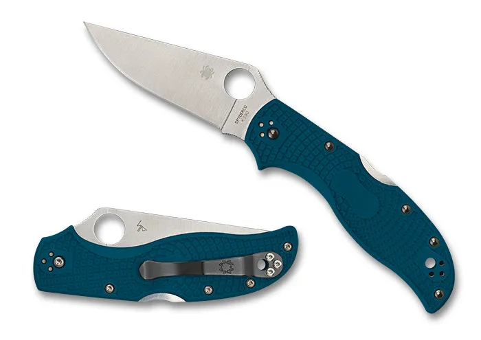 Spyderco Stretch 2 Blue FRN Straight Spine K390 3.48" Plain Edge Pocket Folding Knife (C90FP2K390)