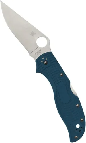 Spyderco Stretch 2 Blue FRN Straight Spine K390 3.48" Plain Edge Pocket Folding Knife (C90FP2K390)