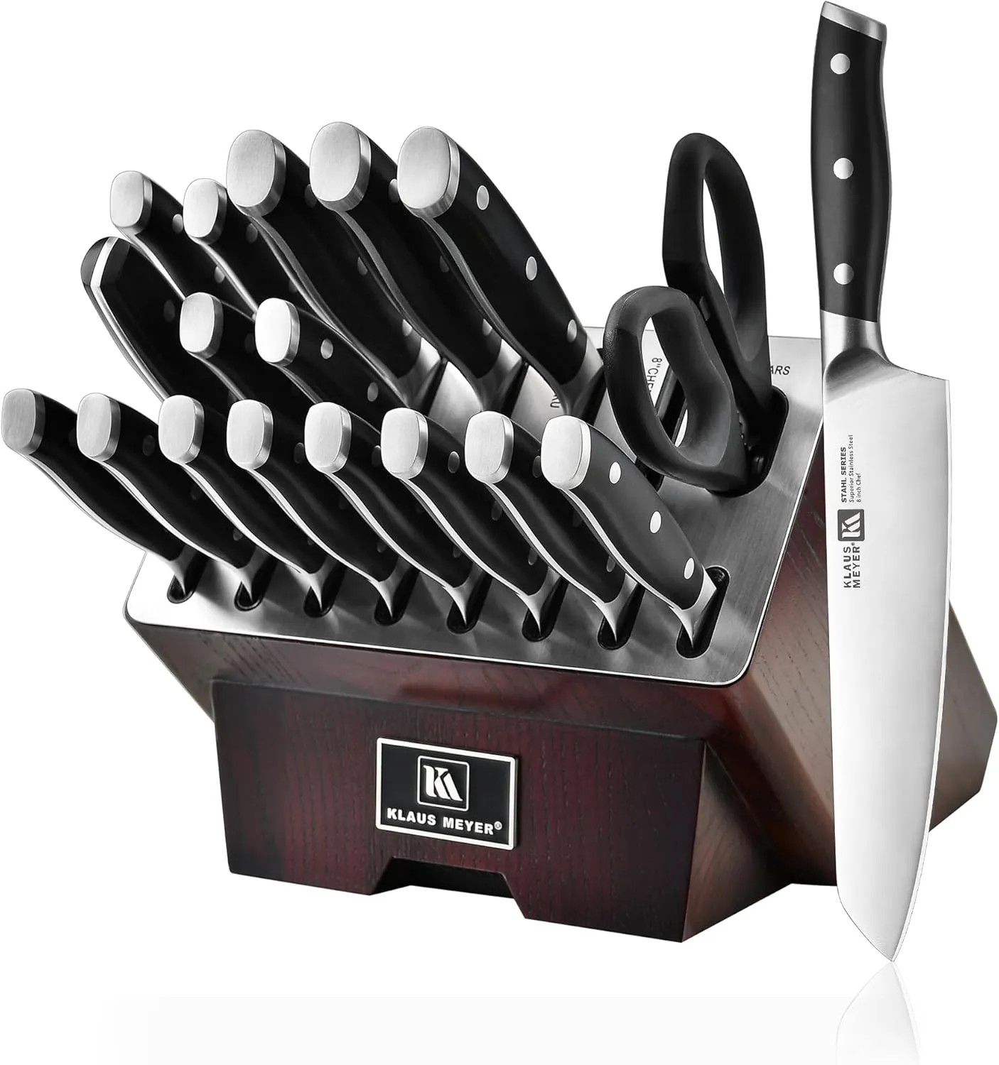 Stahl 19 Piece High Carbon Exclusive German Steel Knife Block Set (Black)