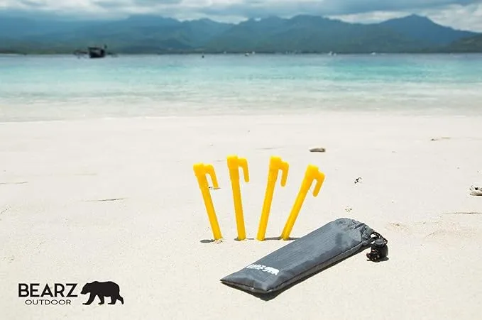 Stakes with Anchor - Tarp Stakes Sand Stakes, Small Plastic Stakes Tent Pegs Camping Stakes for Beach, Plastic Tent Stakes, Tent Spikes, 5.9in Pack of 4