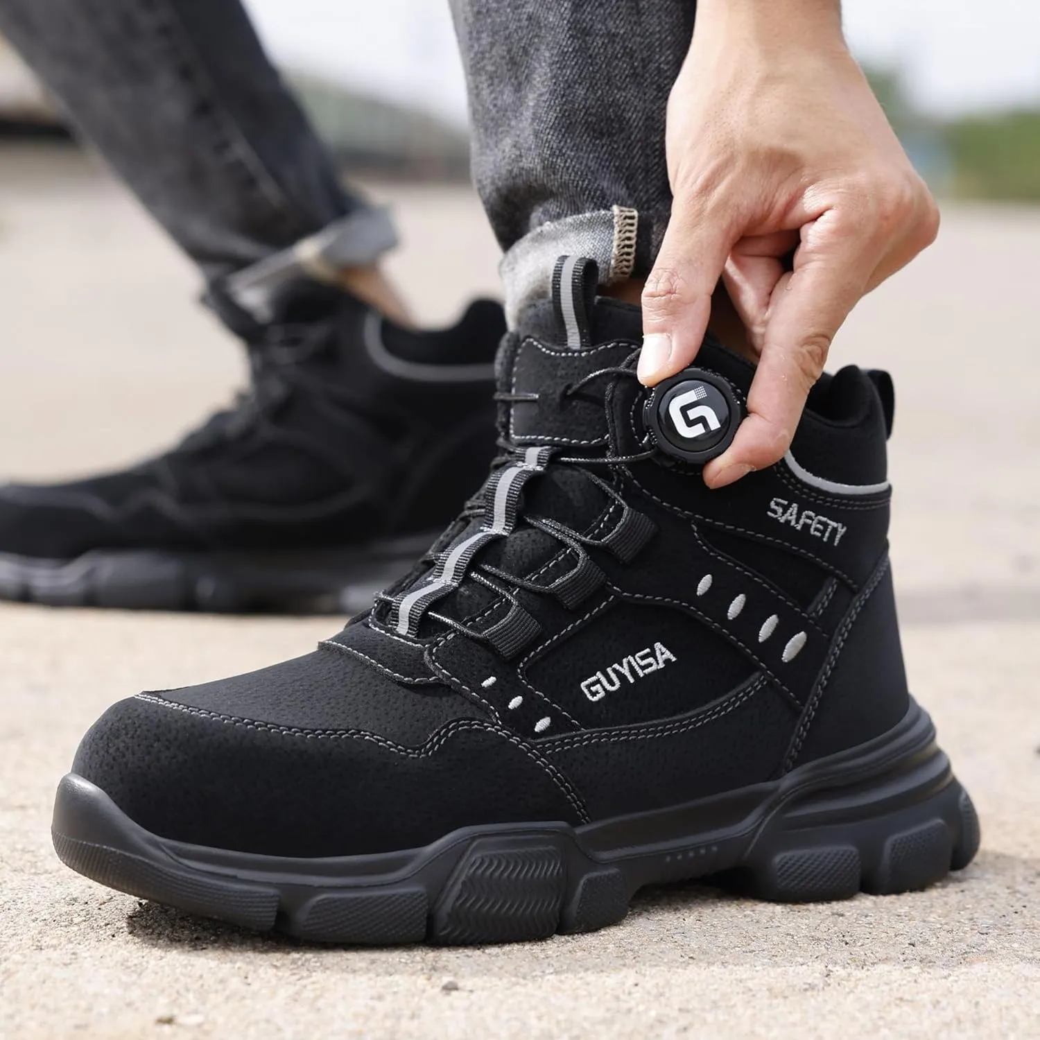 Steel Toe Shoes for Men's Waterproof Lightweight Work Boots for Men Work shoes Puncture-Proof Industrial-Grade Non-Slip Steel Toe Boots