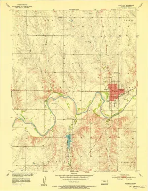 Stockton KS topo map, 1:24000 Scale, 7.5 X 7.5 Minute, Historical, 1953, Updated 1954, 27.07 x 21.06 in