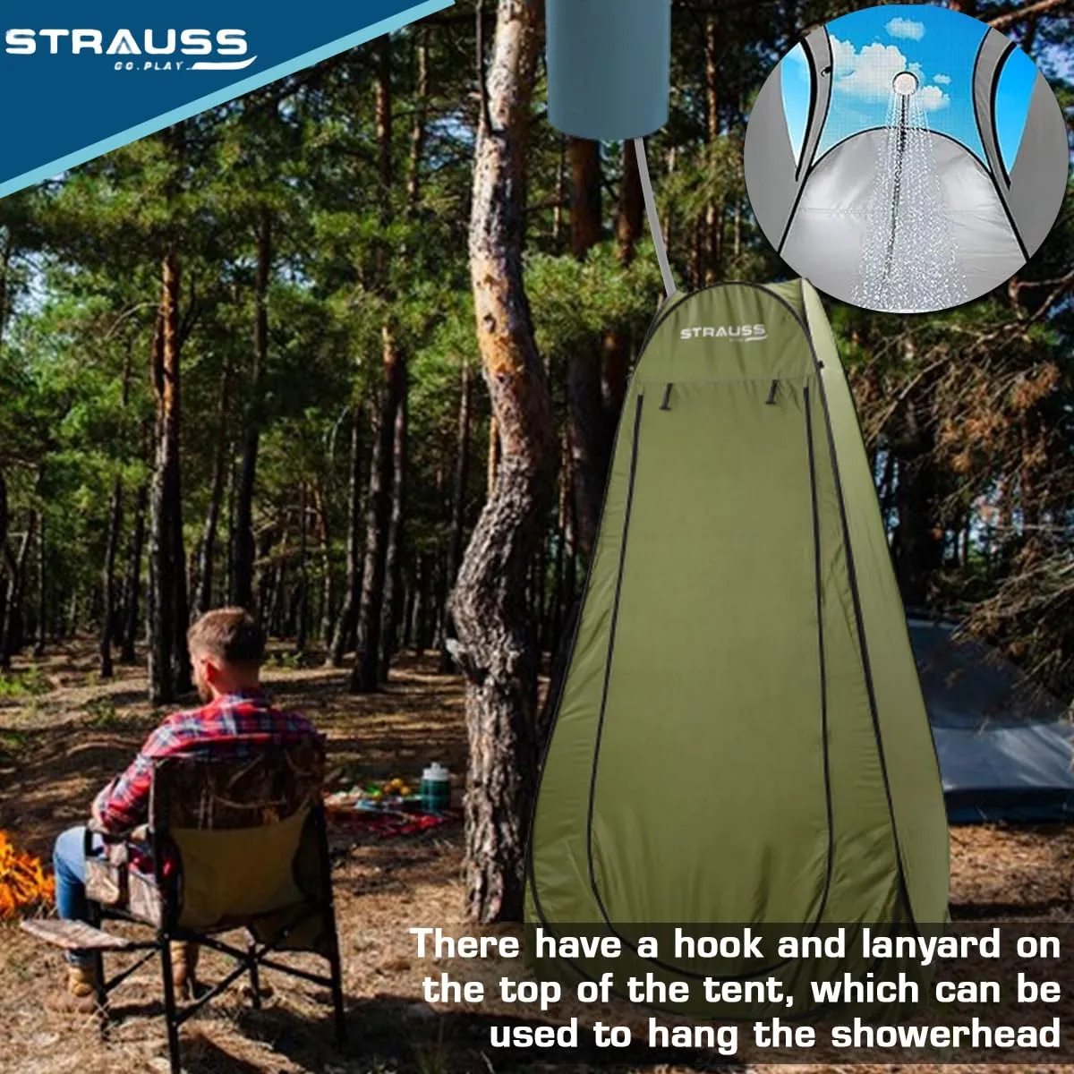 STRASS Portable Pop Up Cloth Changing Tent | Privacy Tent for Camping & Shower | 1 Person | Green
