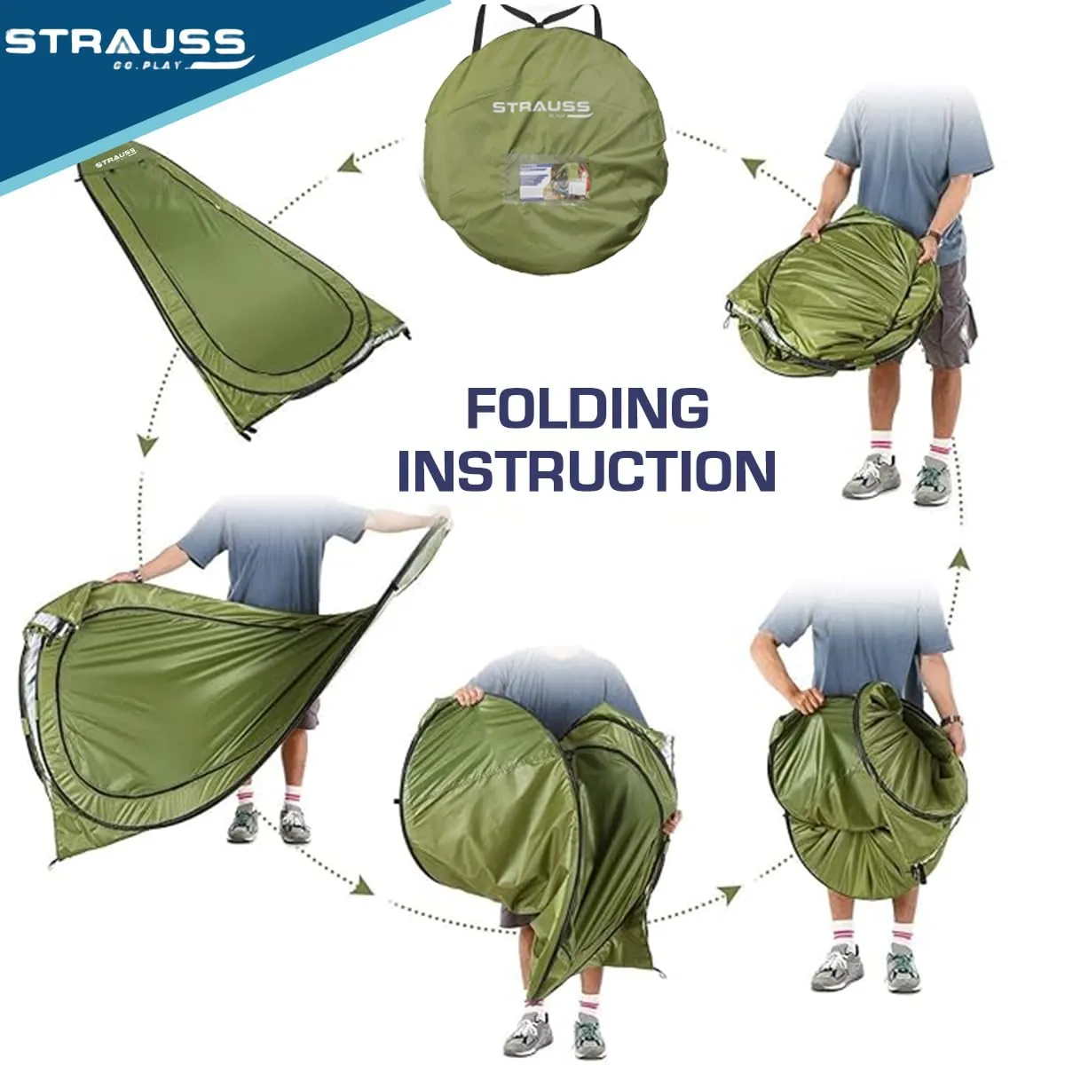 STRASS Portable Pop Up Cloth Changing Tent | Privacy Tent for Camping & Shower | 1 Person | Green