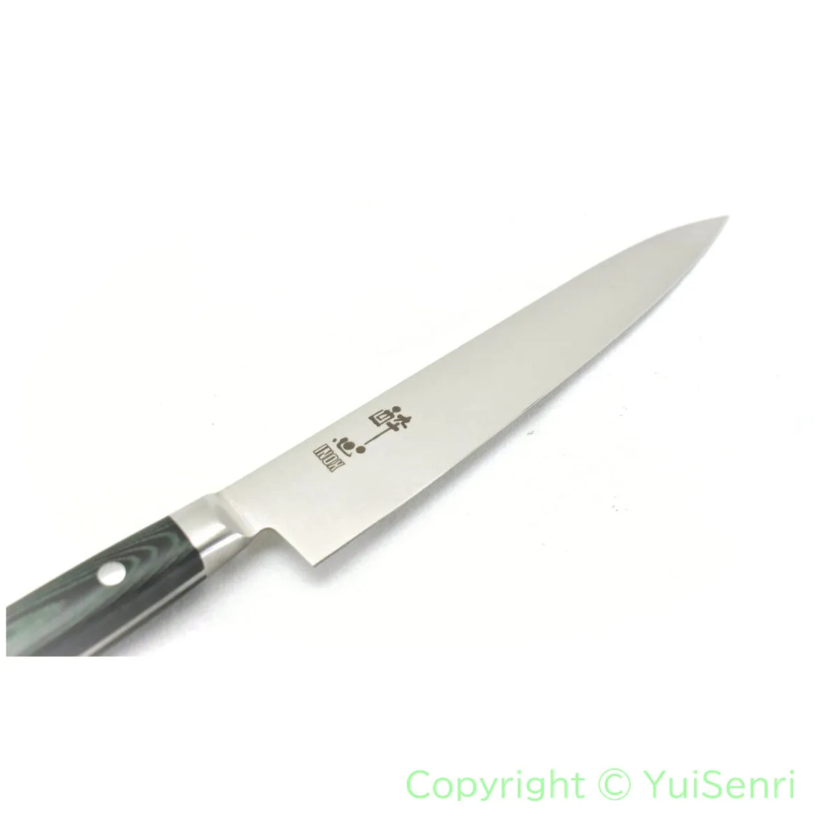 Suisin Premium INOX  Paring Knife 150 mm My Carta Handle Green