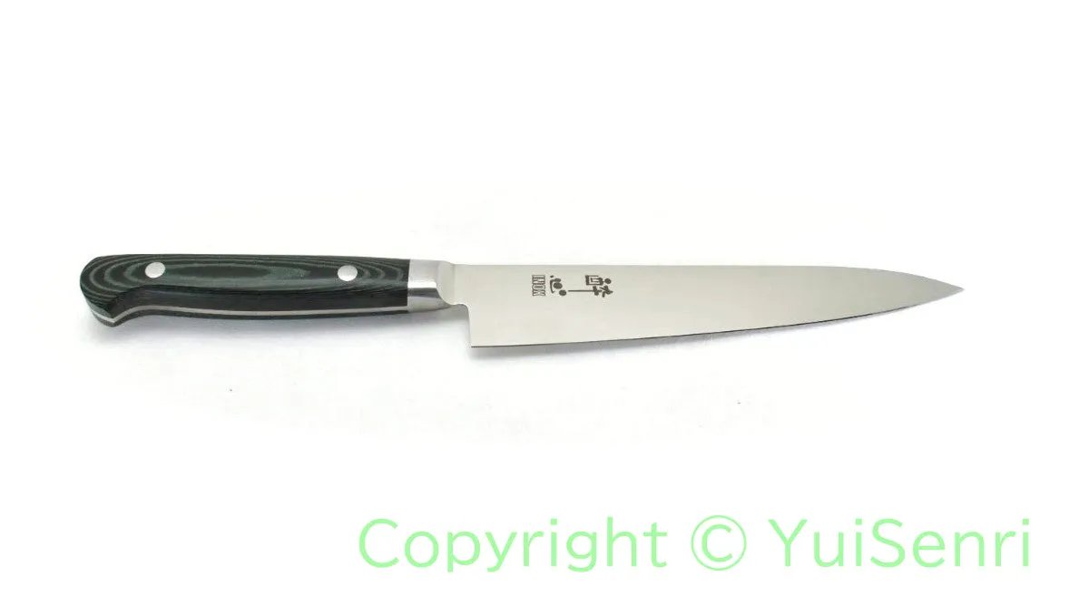 Suisin Premium INOX  Paring Knife 150 mm My Carta Handle Green